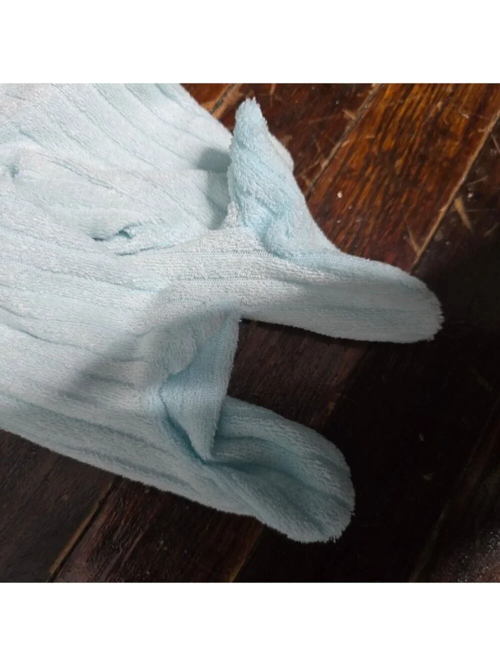 Vintage Baby Blue Mouse Long Sleeve One Piece Baby Outfit